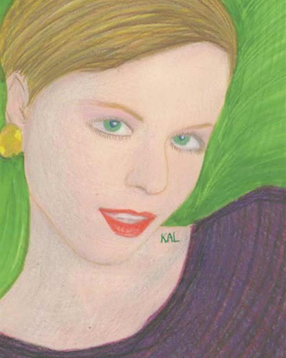 Green Eyes and Gold Earrings